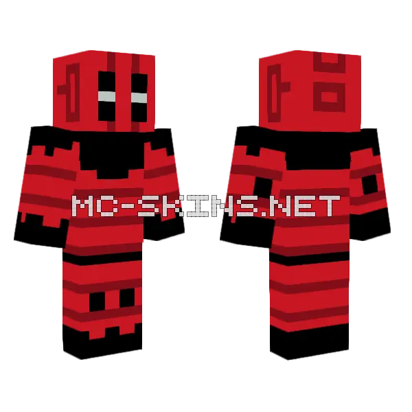 Red Robot Suit Minecraft skin, front and back