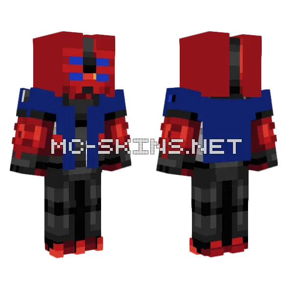 Red Robot Suit Minecraft skin, front and back