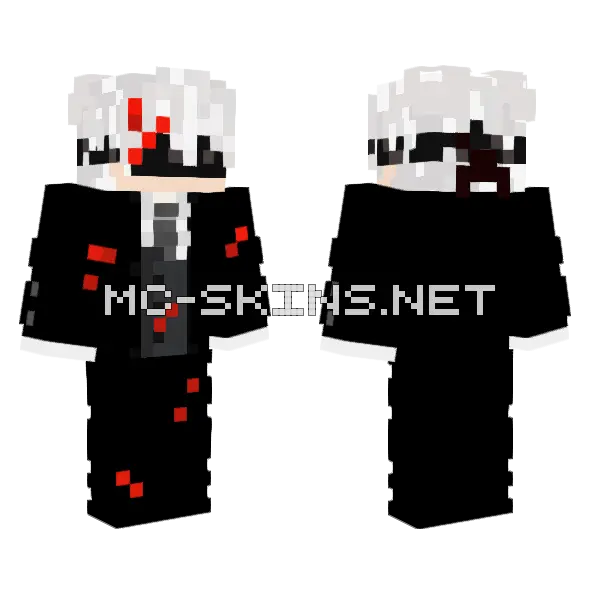 Red Rox Aura Minecraft skin, front and back