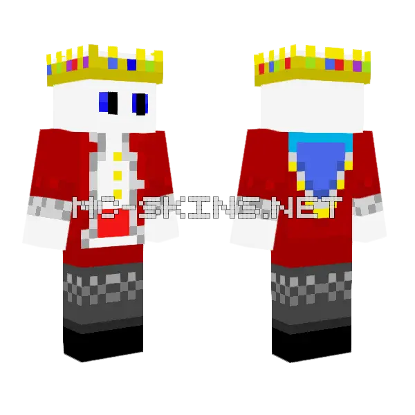Red Royal Outfit Minecraft skin, front and back