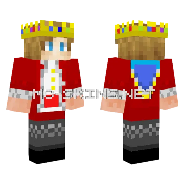 Red Royal Outfit Minecraft skin, front and back