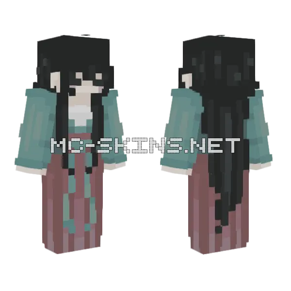 Red Satin Outfit Minecraft skin, front and back