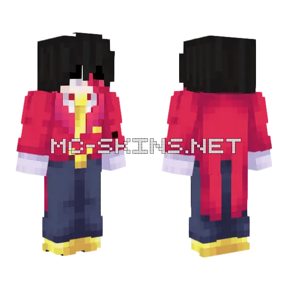 Red School Uniform Girl Minecraft skin, front and back