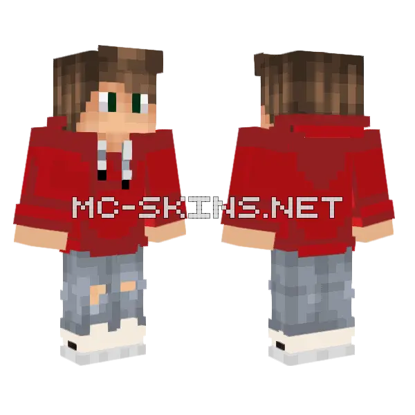 Red School Uniform Girl Minecraft skin, front and back