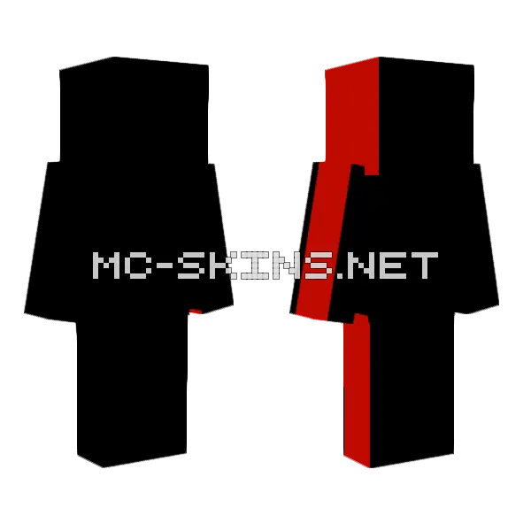Red Shadow Guy Minecraft skin, front and back