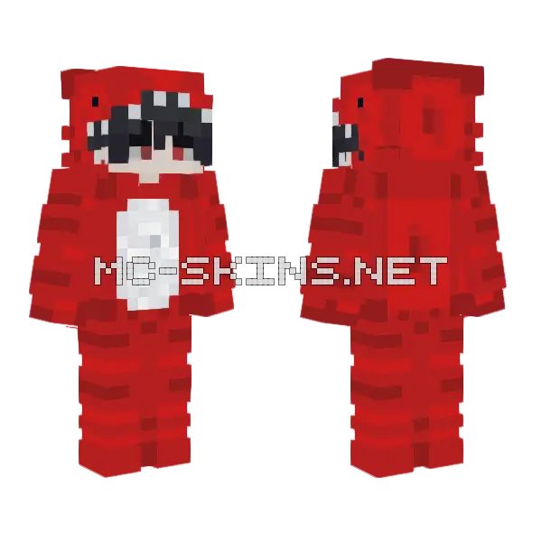 Red Shark Minecraft skin, front and back