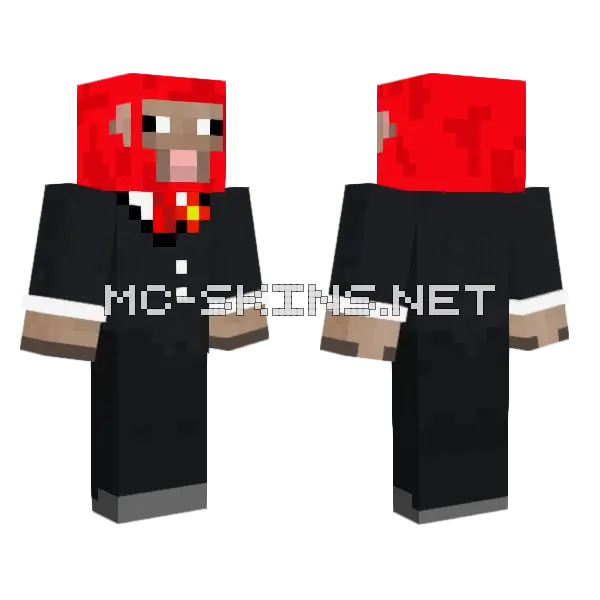 Red Sheep Suit Minecraft skin, front and back