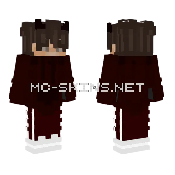 Red Shirt Boy Minecraft skin, front and back