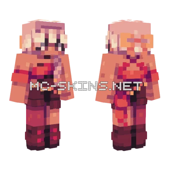 Red Silence Ob Used Minecraft skin, front and back