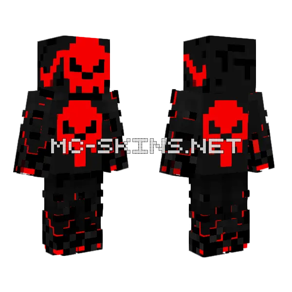 Red Skull Suit Minecraft skin, front and back