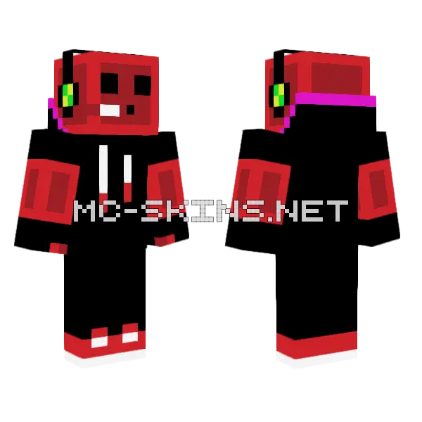Red Slime Minecraft skin, front and back