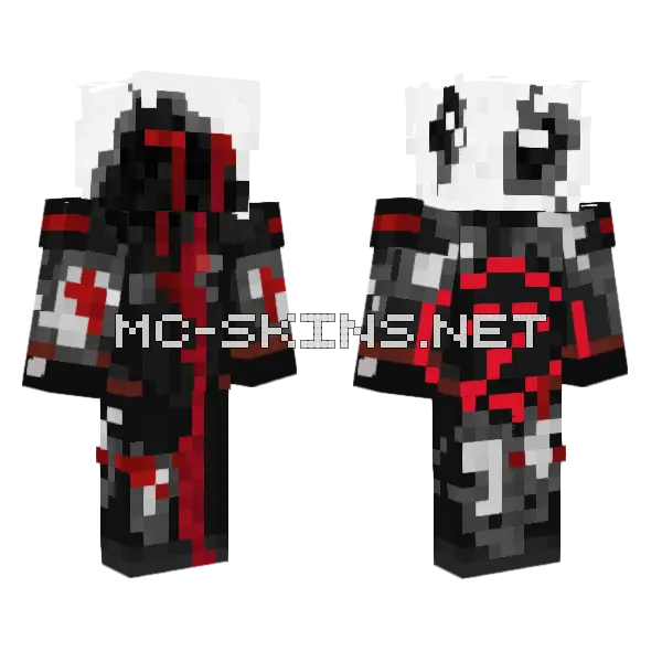 Red Smokey Minecraft skin, front and back