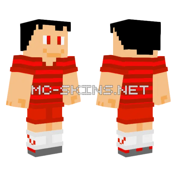 Red Striped Athlete, front and back