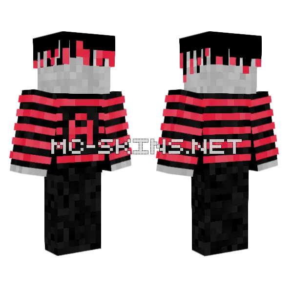 Red Striped Shirt Minecraft skin, front and back