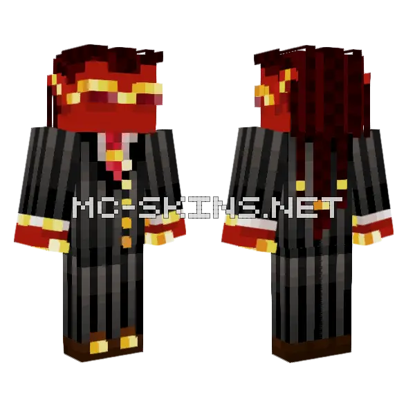 Red Suit Minecraft skin, front and back