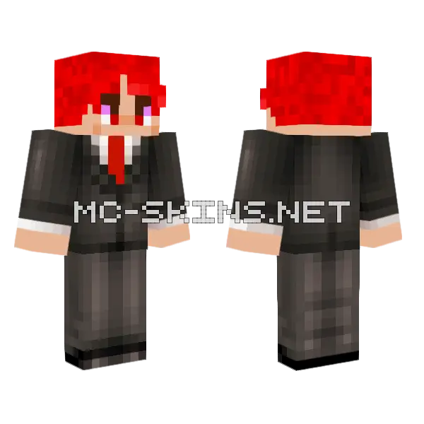 Red Suit Boy Minecraft skin, front and back