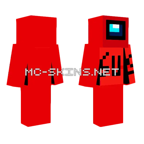 Red Sus Minecraft skin, front and back