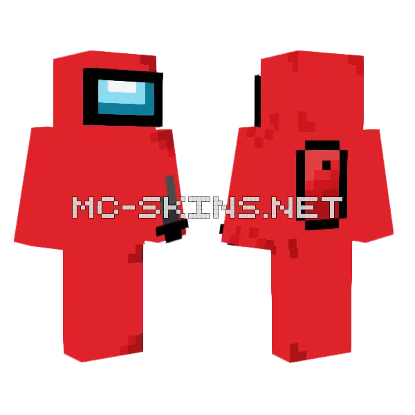 Red Sus Minecraft skin, front and back