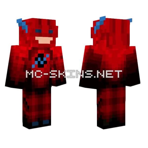 Red To Black Reverse Flash Minecraft skin, front and back