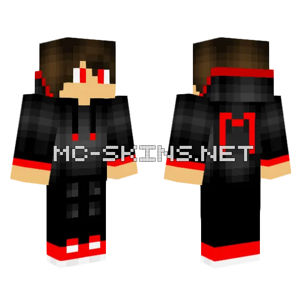 Red Trimmed Hoodie, front and back
