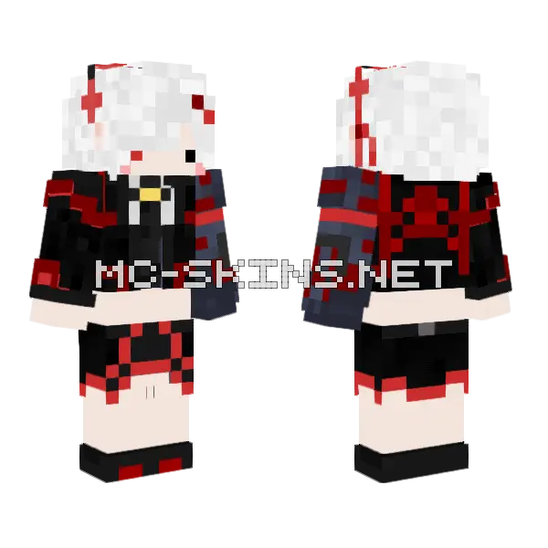 Red Trimmed Uniform, front and back