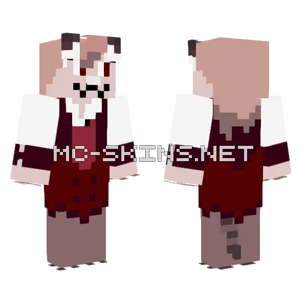 Red Tulip New Minecraft skin, front and back