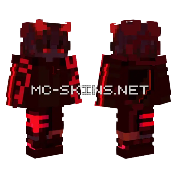 Red Villain Minecraft skin, front and back