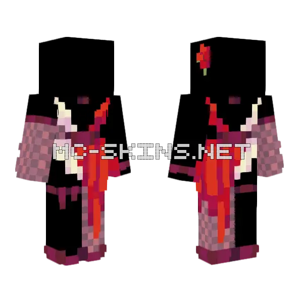 Red White Prom Outfit Minecraft skin, front and back