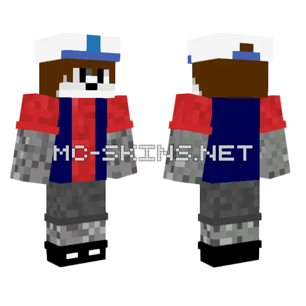 Red Wolf Dipper Outfit Minecraft skin, front and back