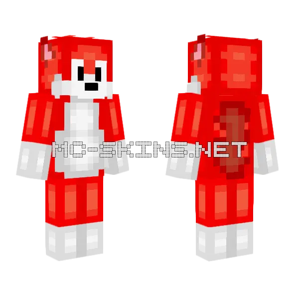 Red Wolf Revamped Minecraft skin, front and back