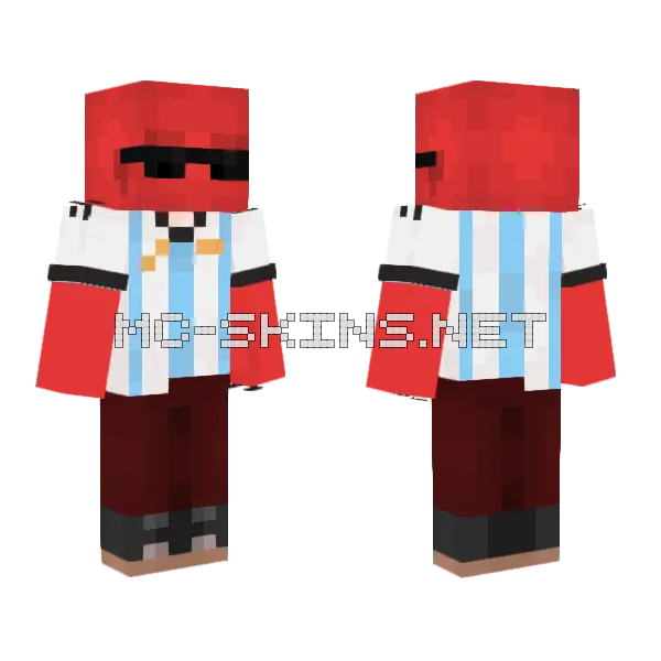 Redd Arehtnian Minecraft skin, front and back