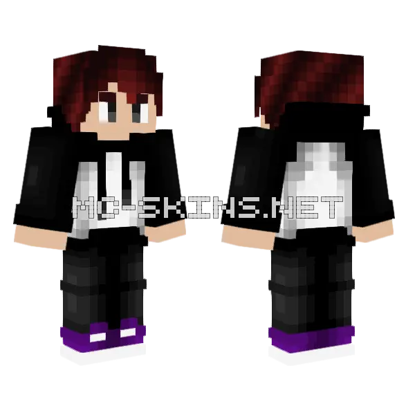 Reddish Brown Hair Baseball Shirt Minecraft skin, front and back