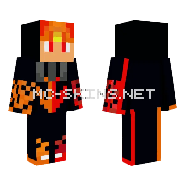 Reddoggy13 Fire Skin Minecraft skin, front and back