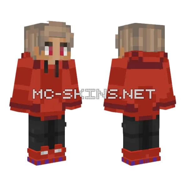 Reded Minecraft skin, front and back