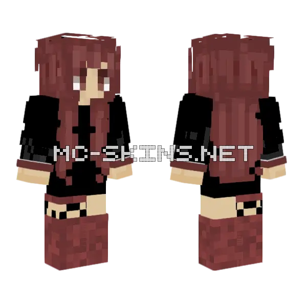 Redhair Baddie Minecraft skin, front and back
