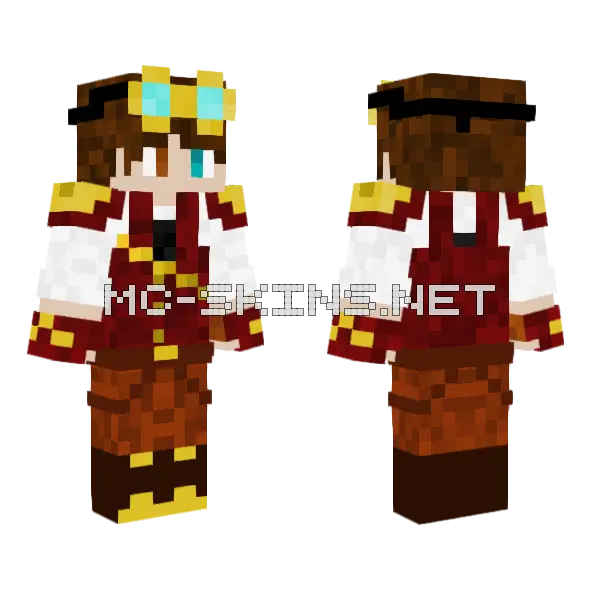 Redstone Engineer Minecraft skin, front and back
