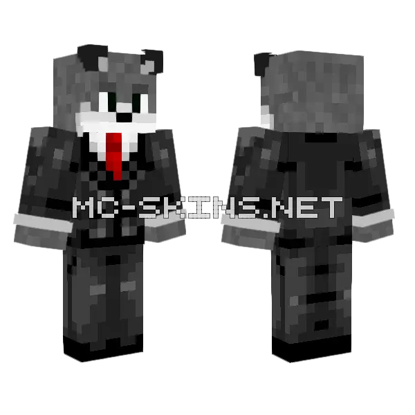 Redwolf In Suit Minecraft skin, front and back