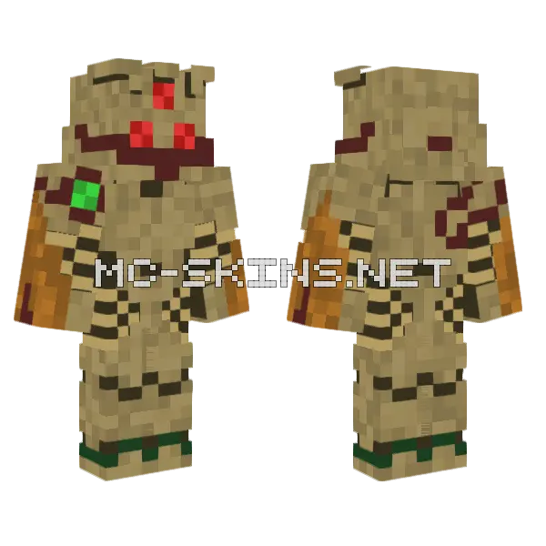 Refined Pfhor Hunter Minecraft skin, front and back