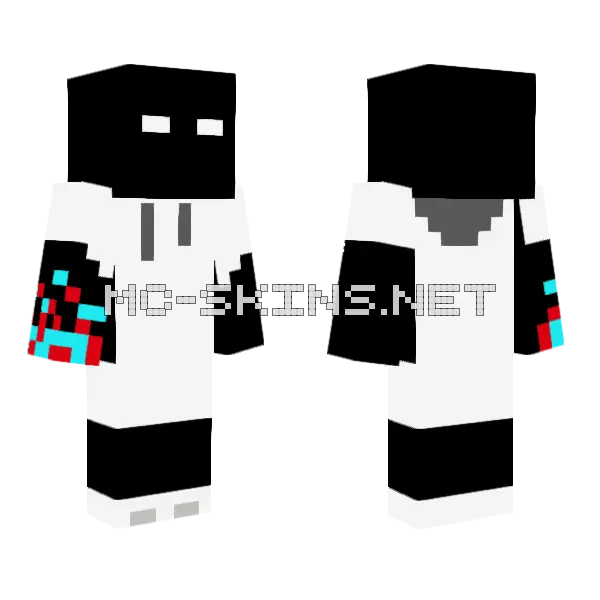 Refixed Dark Citizen Double Flame Minecraft skin, front and back