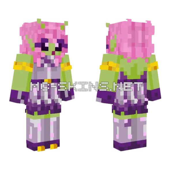 Refurbished Alien Babe Minecraft skin, front and back