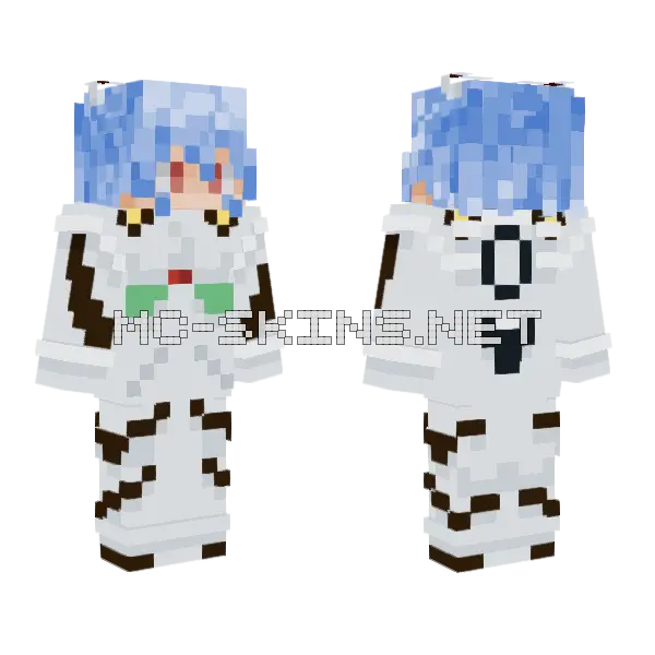 Rei Ayanami Minecraft skin, front and back