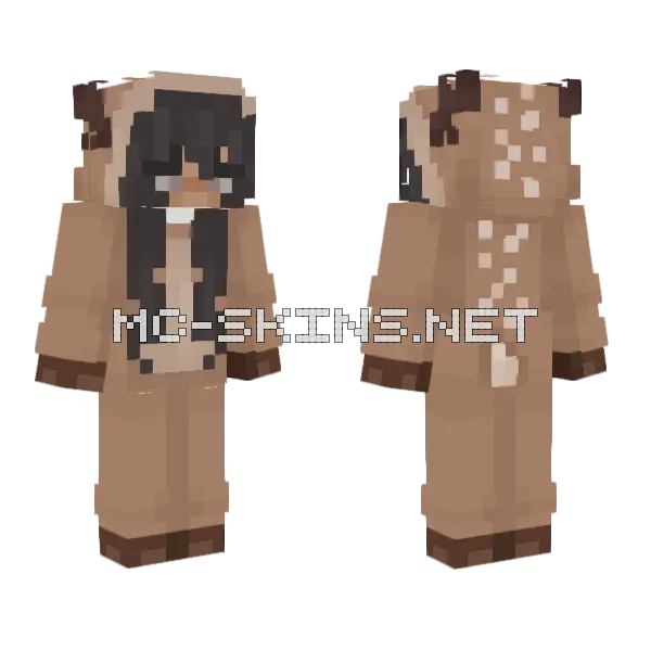 Reindeer Girl Minecraft skin, front and back