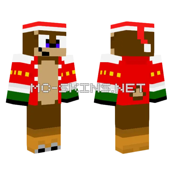 Reindeer Sonic OC Raffle Minecraft skin, front and back