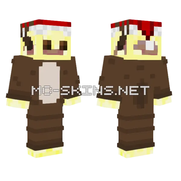 Reindeer Sulfur Cube Minecraft skin, front and back