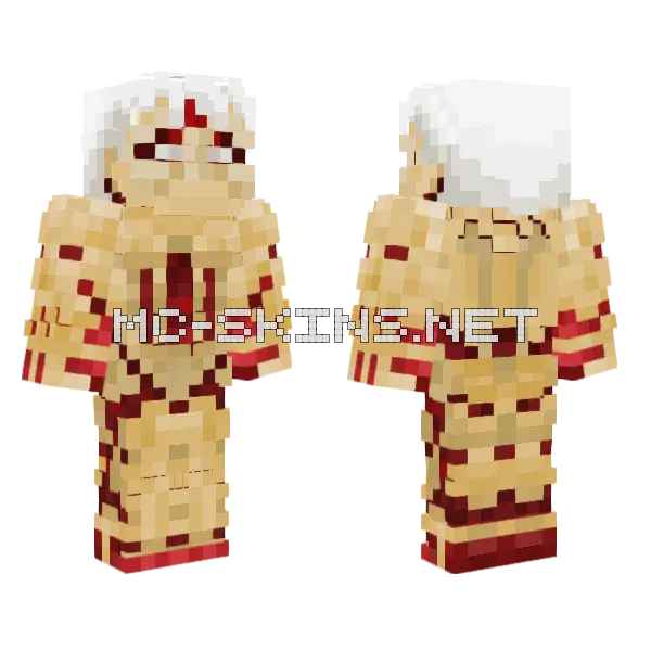 Reiner Braun Armored Titan Minecraft skin, front and back