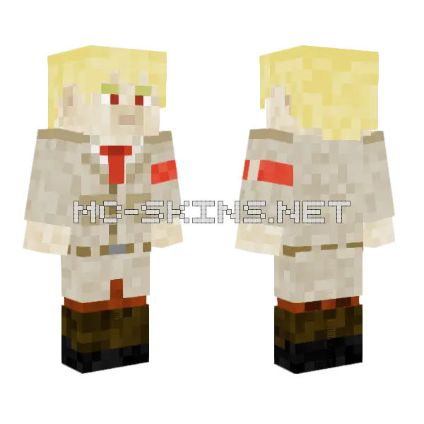Reiner Braun Minecraft skin, front and back