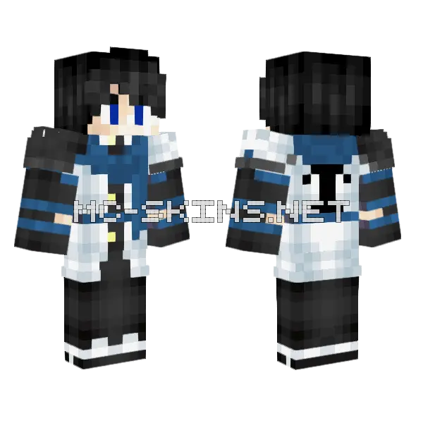 Rem Amaki Sword Hero Minecraft skin, front and back