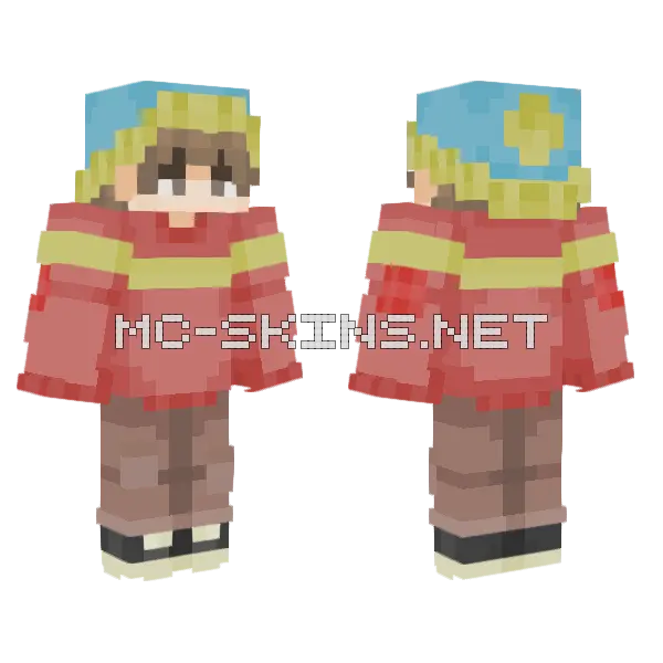 Remake Eric Cartman Minecraft skin, front and back