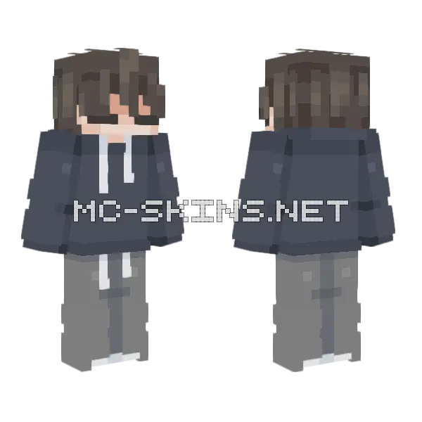 Remake Grey Hoodie Minecraft skin, front and back