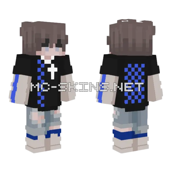 Retro Boy Minecraft skin, front and back